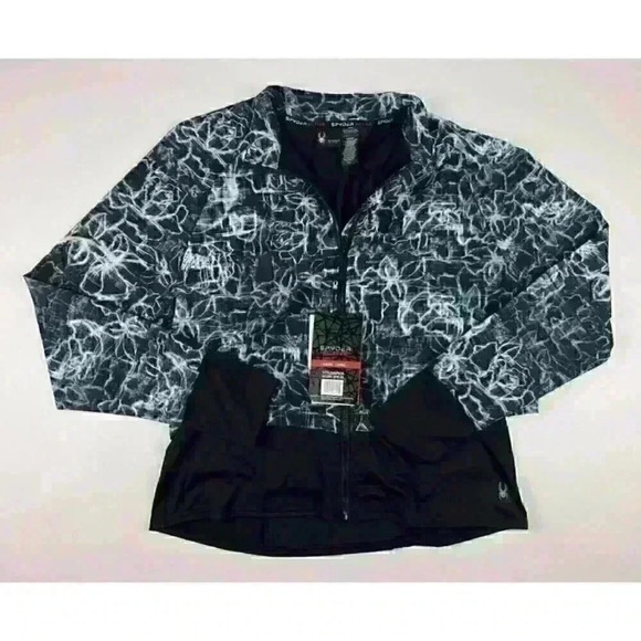 NEW! Spyder Active Women’s L Printed Layered Zip Jacket NWT $98 - Picture 1 of 3